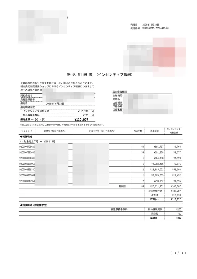 同一数字反复出现的结算单